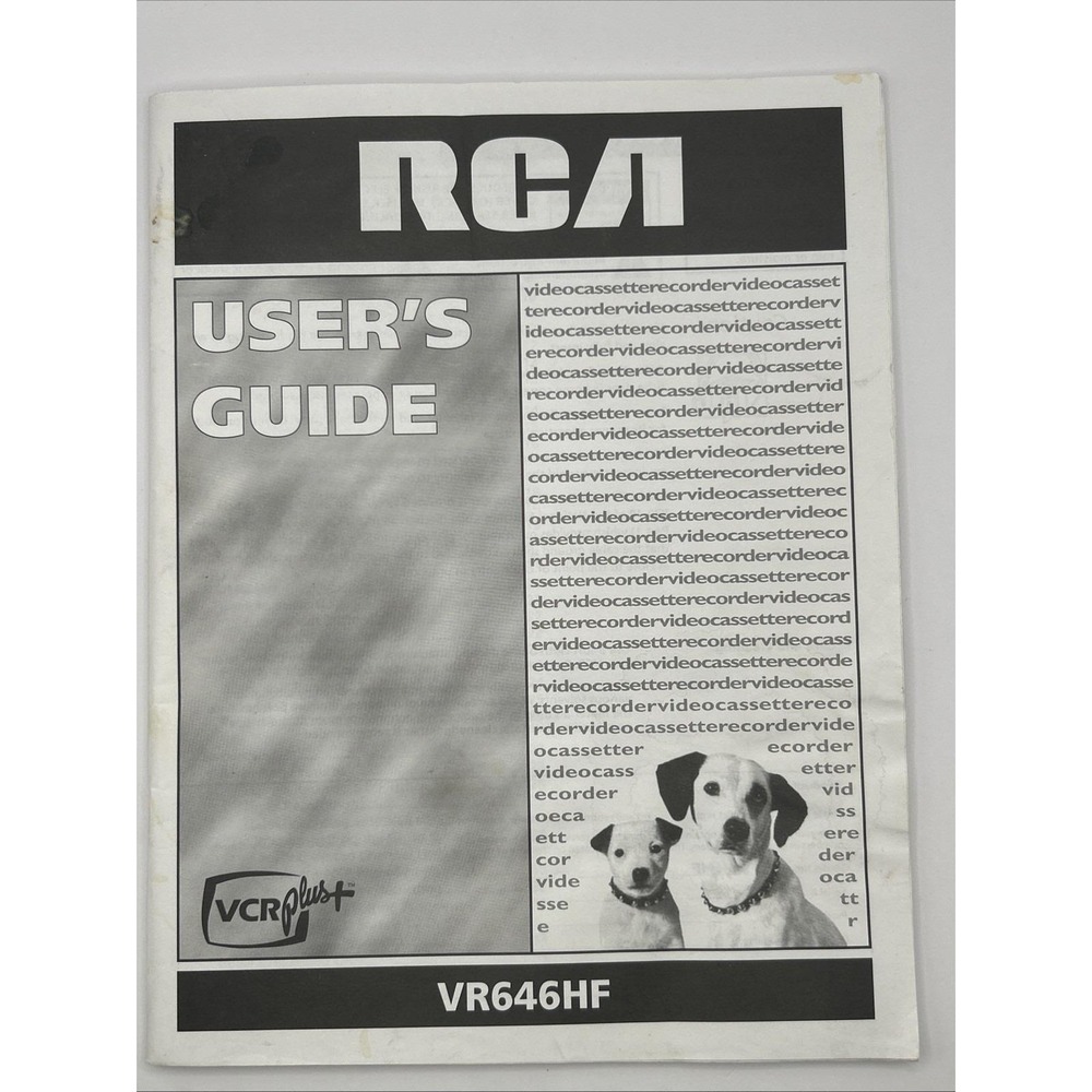 RCA VR646HF VCR User's Guide Original Manual Vintage Video Cassette Recorder